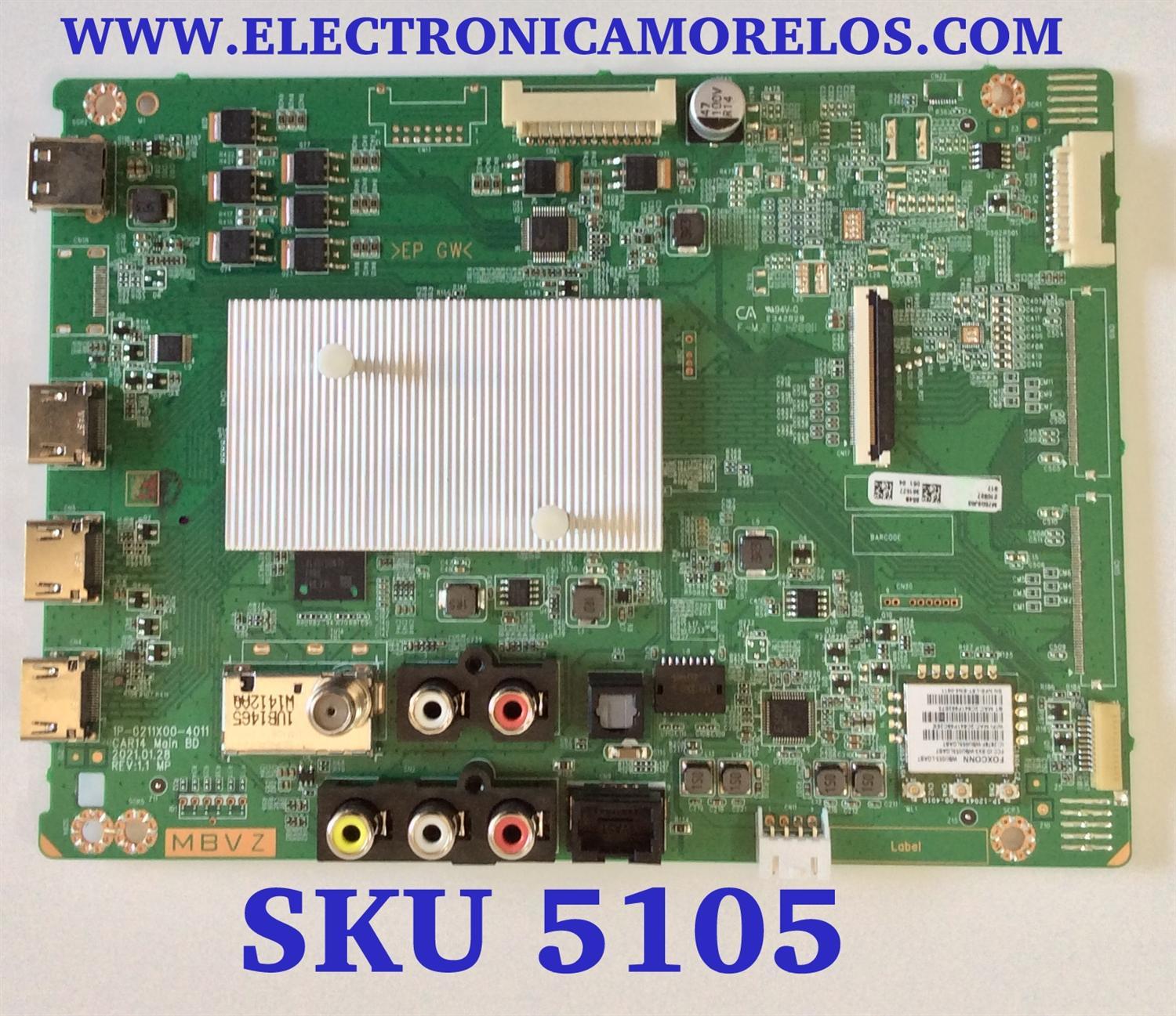 MAIN PARA SMART TV VIZIO 4K RESOLUCION ( 3840x2160 ) NUMERO DE PARTE M75Q6J03 / 1P-0211X00-4011 / 210927 / 361527 / M75Q6J03 654 / PANEL K750WDK21 / DISPLAY JR745R3HA2Y / MODELO M75Q6-J03